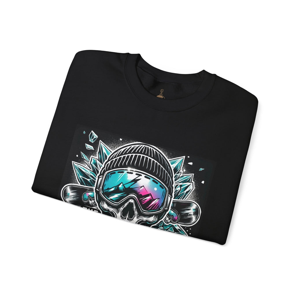 Crewneck Sweatshirt — "The Wreckin Krew" Skull Ski/Snowboard Graphic