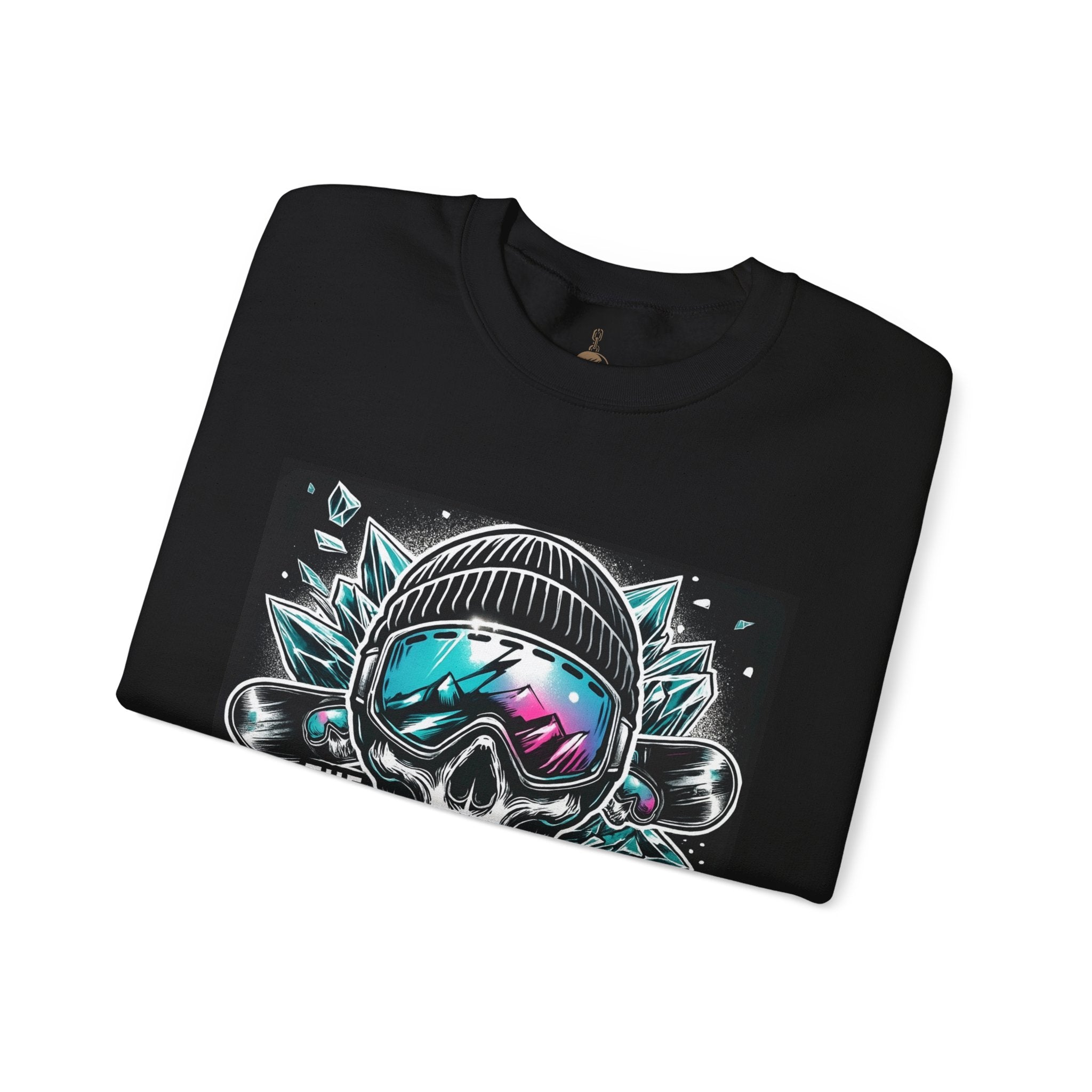 Crewneck Sweatshirt — "The Wreckin Krew" Skull Ski/Snowboard Graphic