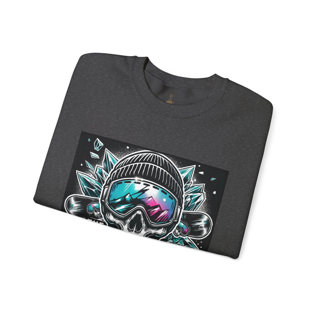 Crewneck Sweatshirt — "The Wreckin Krew" Skull Ski/Snowboard Graphic