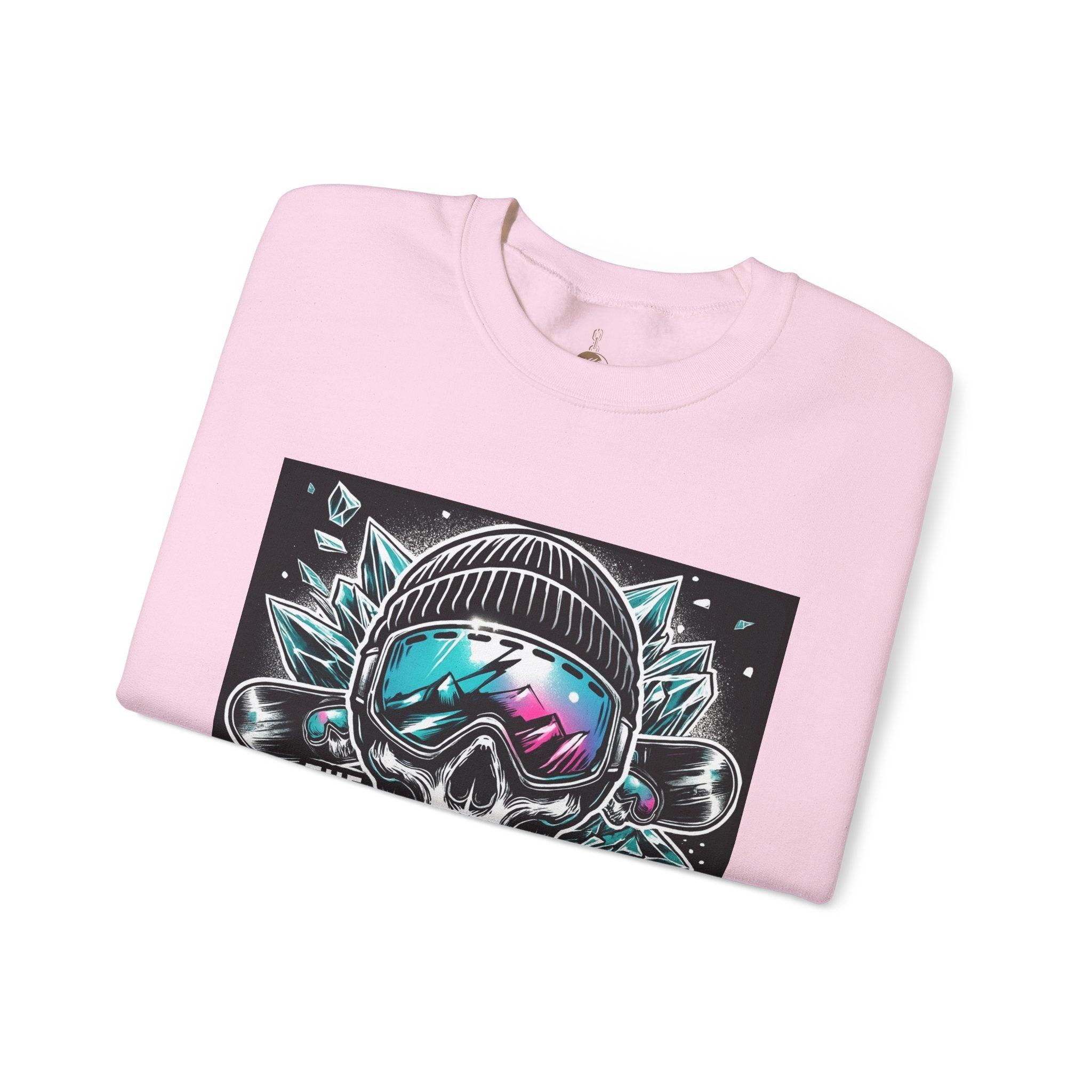 Crewneck Sweatshirt — "The Wreckin Krew" Skull Ski/Snowboard Graphic