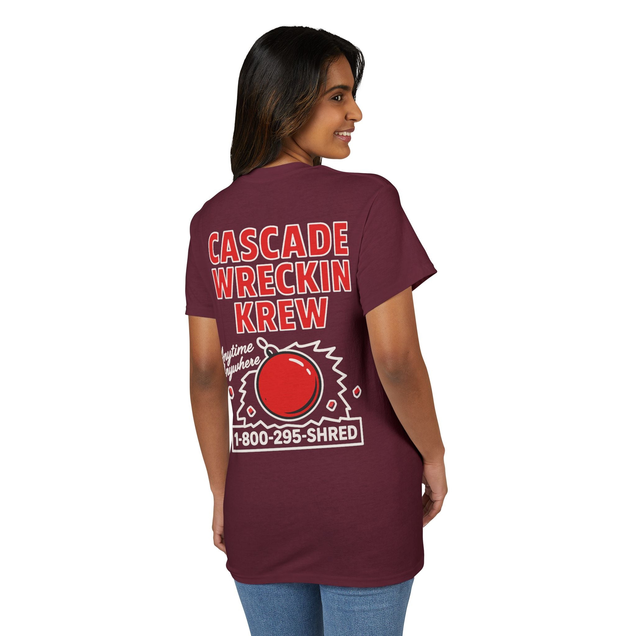 Cascade Wreckin Krew Graphic T-Shirt — 'Anytime Anywhere' Bowling Pin Smash Tee