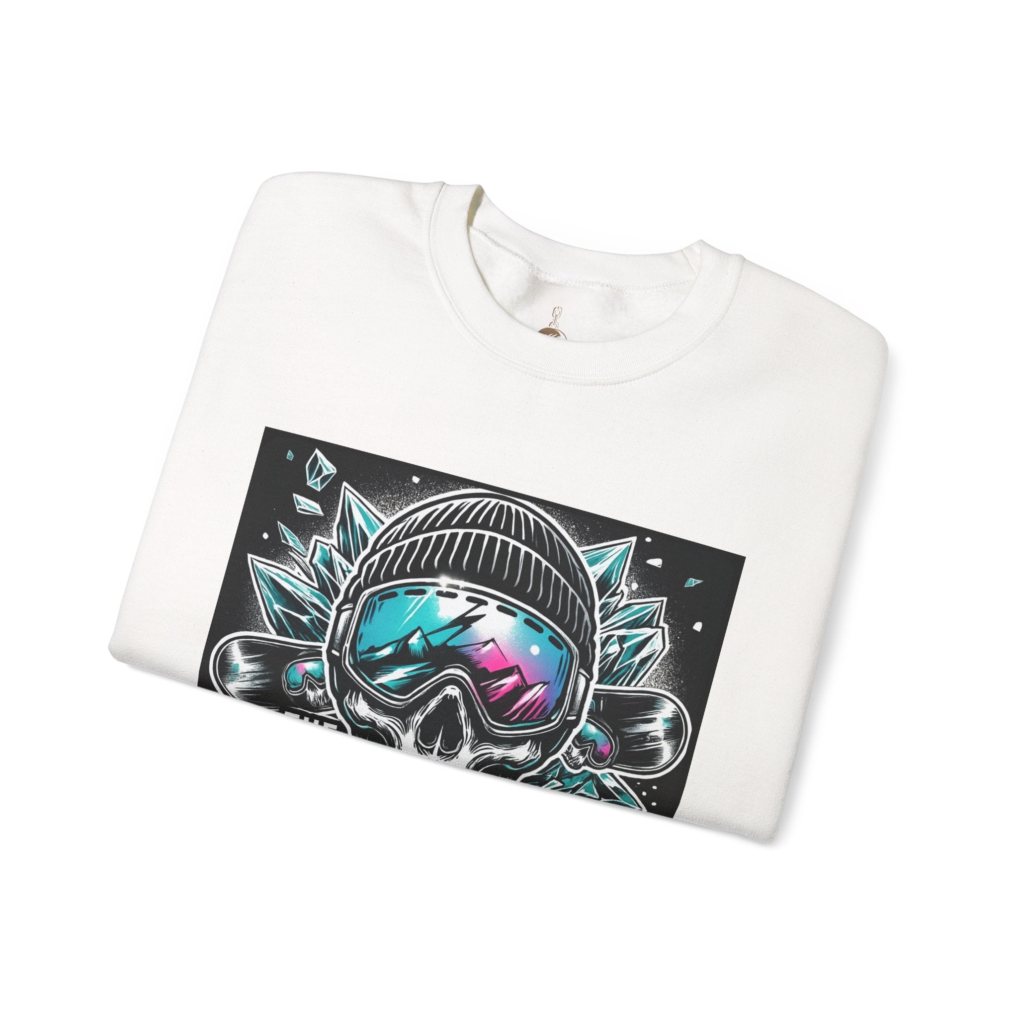 Crewneck Sweatshirt — "The Wreckin Krew" Skull Ski/Snowboard Graphic