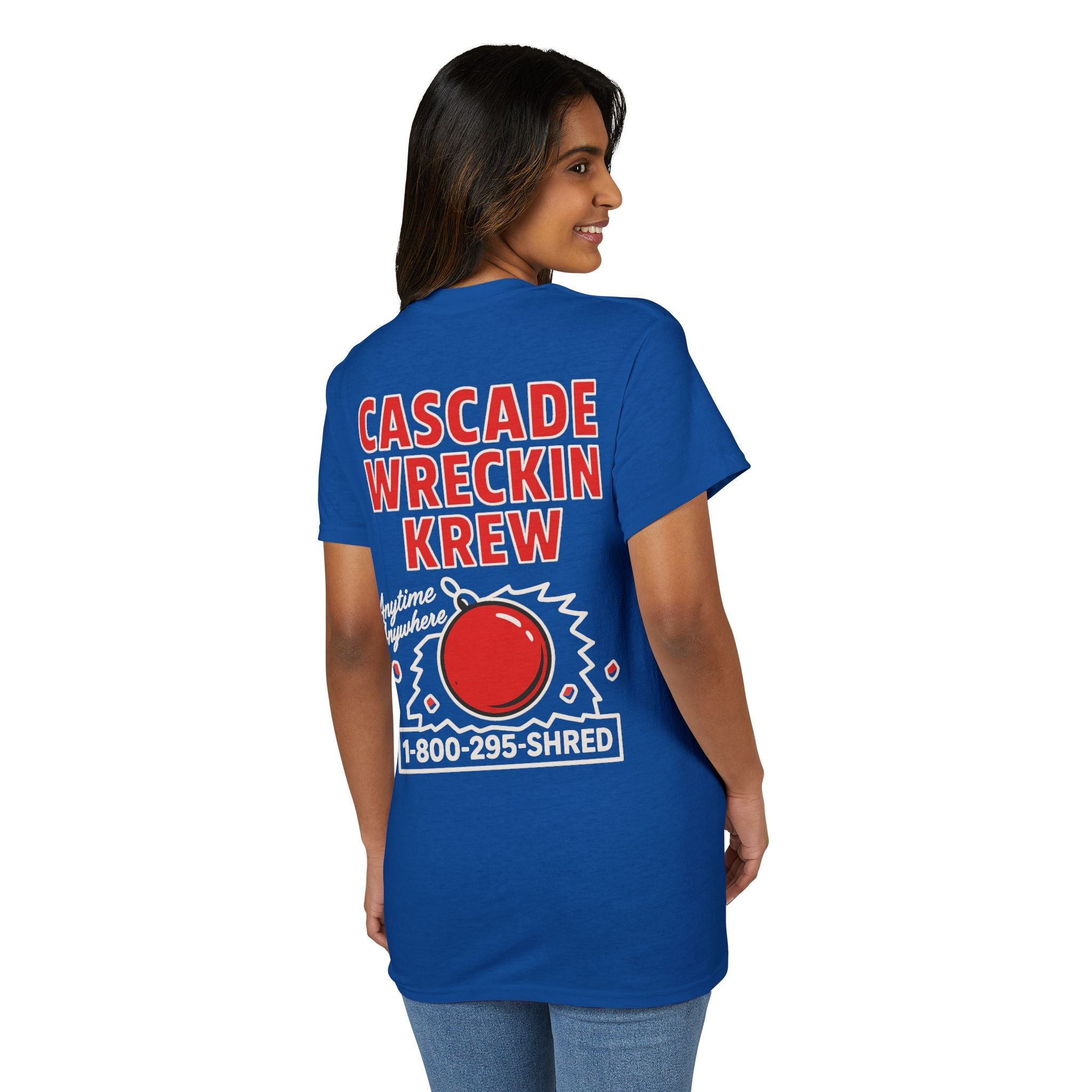 Cascade Wreckin Krew Graphic T-Shirt — 'Anytime Anywhere' Bowling Pin Smash Tee