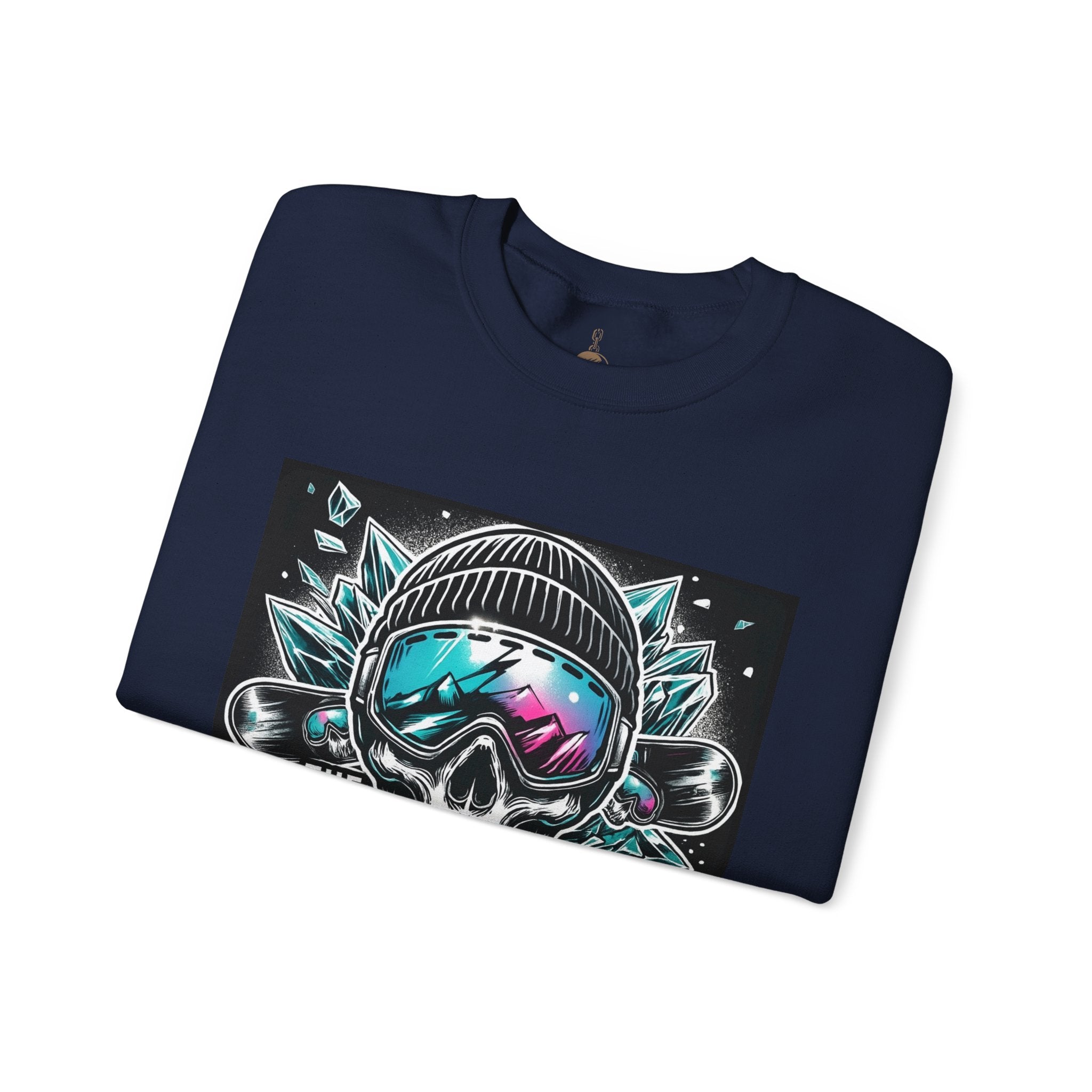 Crewneck Sweatshirt — "The Wreckin Krew" Skull Ski/Snowboard Graphic
