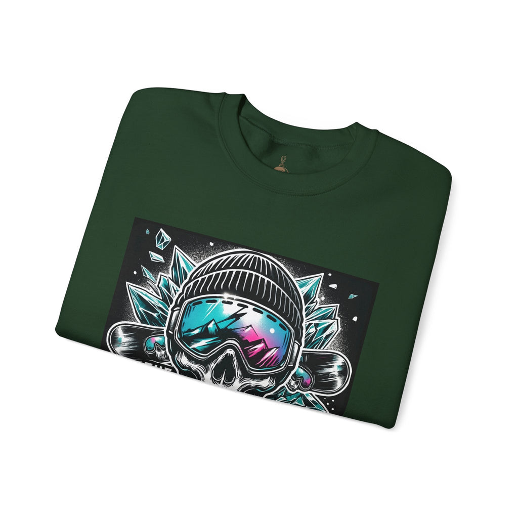 Crewneck Sweatshirt — "The Wreckin Krew" Skull Ski/Snowboard Graphic